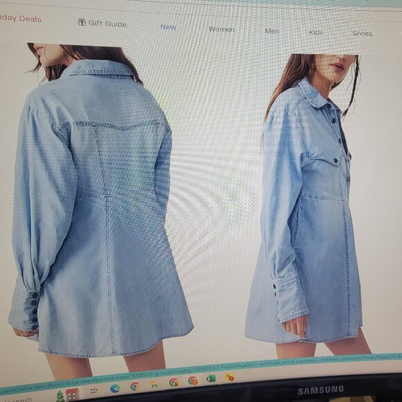 Free People We the Free Sammi Denim Mini Dress SMALL - Picture 2 of 13